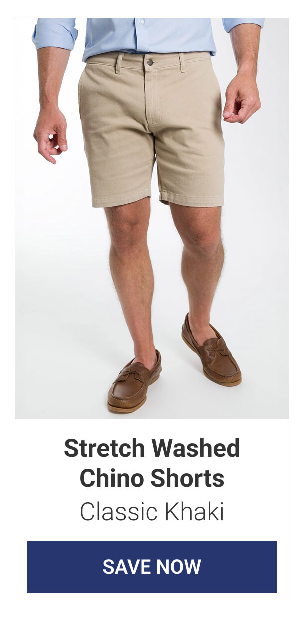 Classic Khaki Stretch Washed Chino Shorts