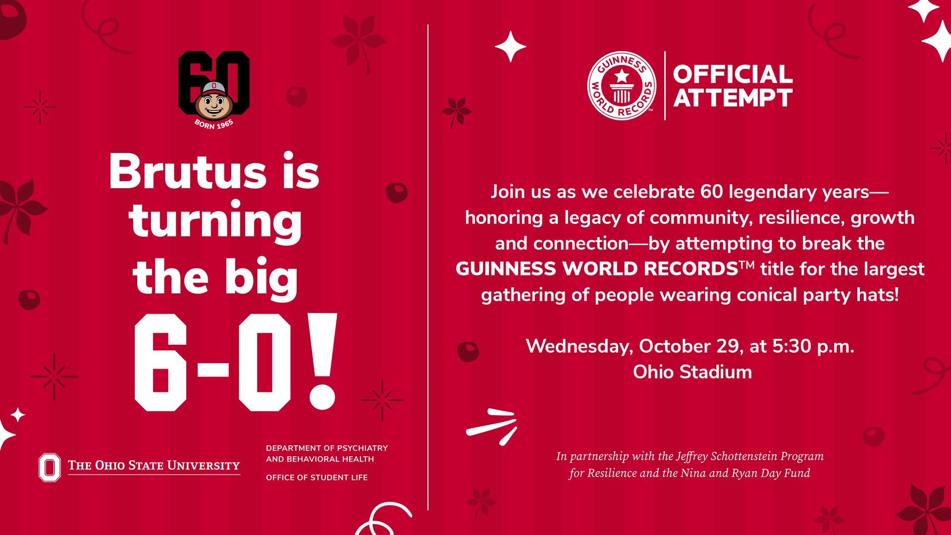 LEARN MORE | Brutus Buckeye's 60th Birthday Celebration