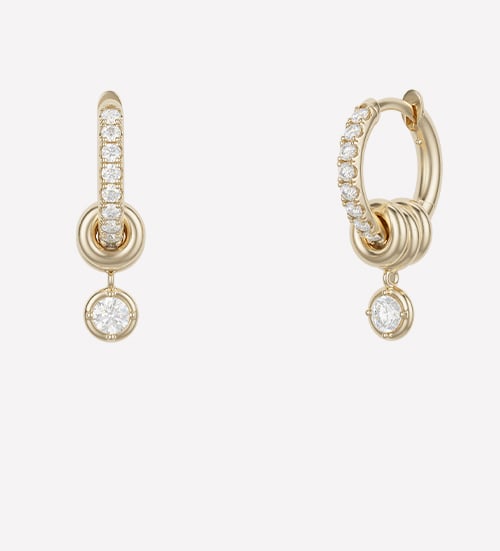 Spinelli Kilcollin: Zahra Pavé YG WD Earrings