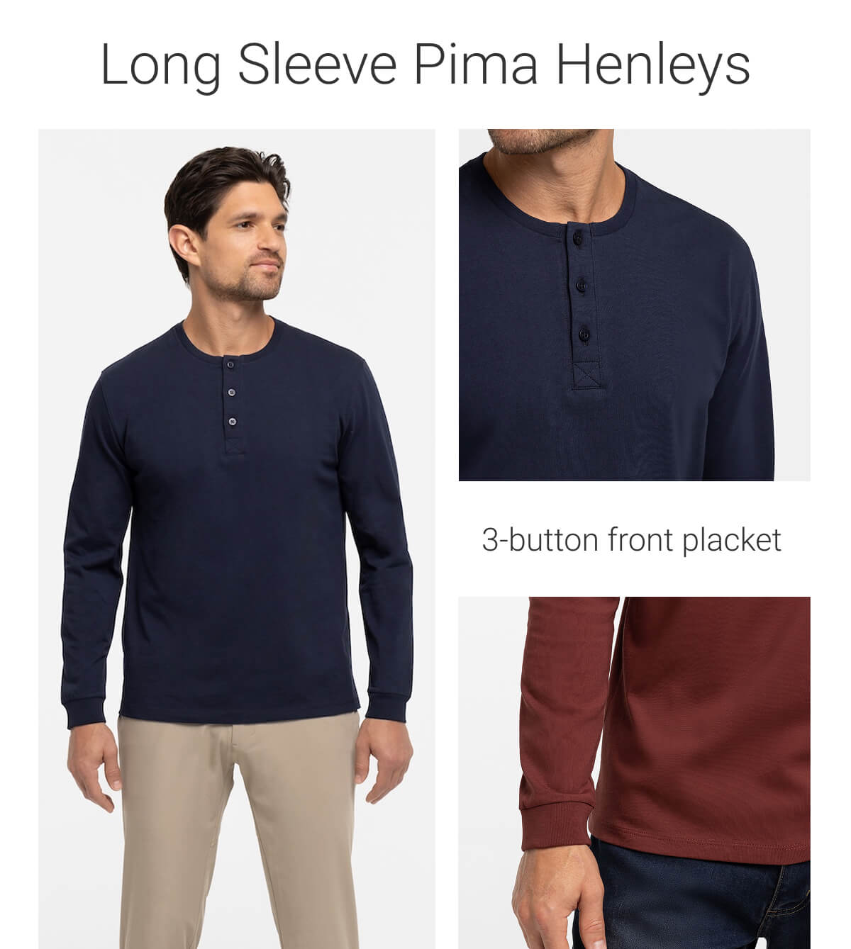 Long Sleeve Pima Henleys