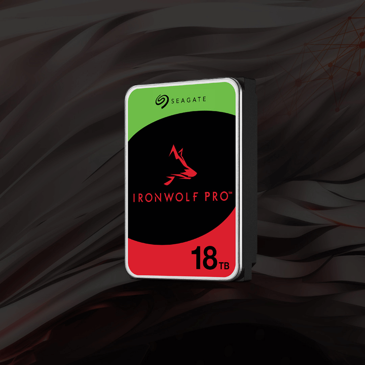 Product shot of the IronWolf Pro 18TB
