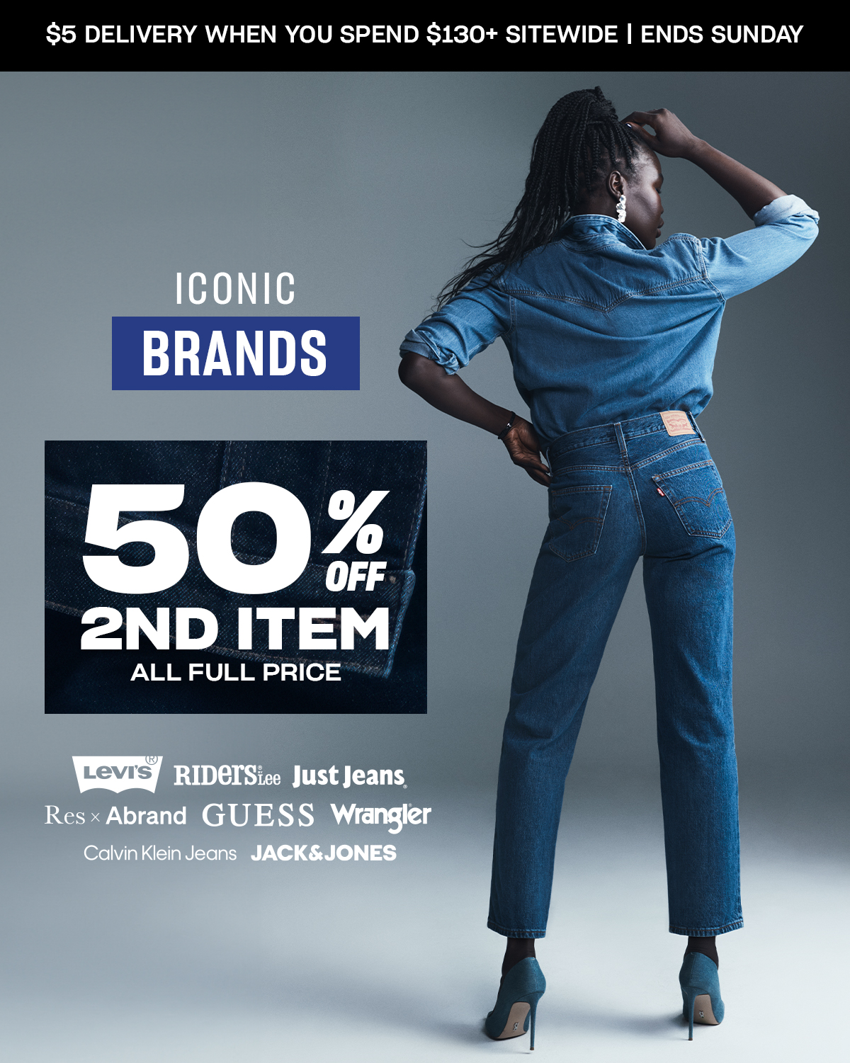 50% off second item. All full price