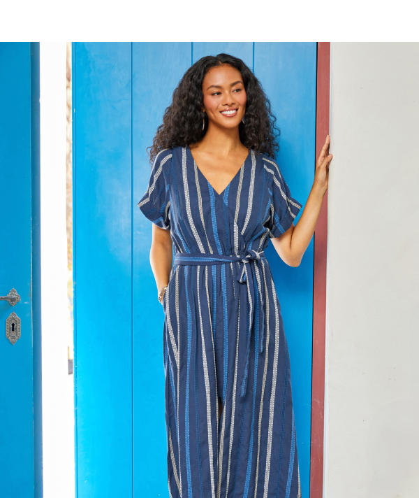 Embroidered Cuffed Sleeve Midi Dress