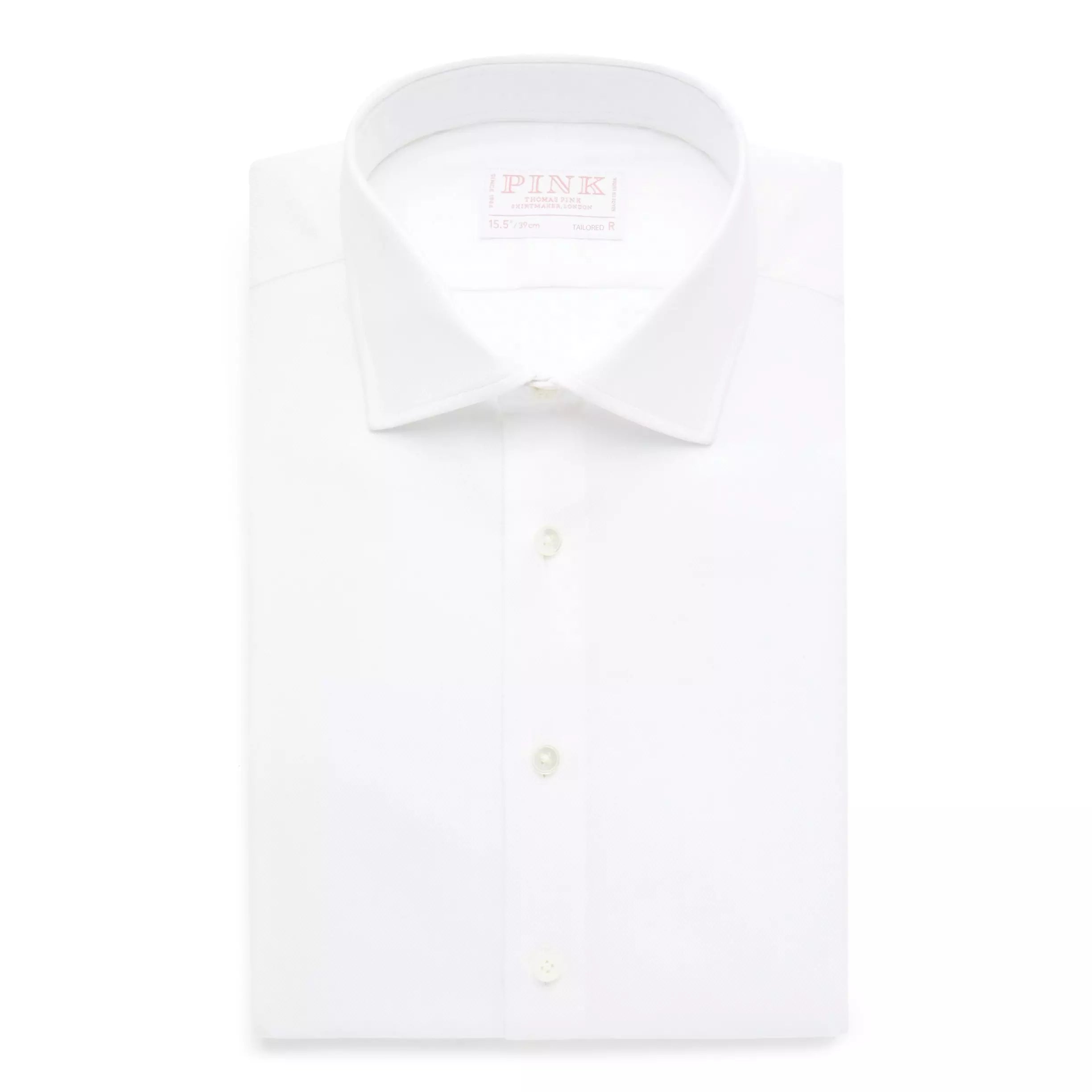 Image of White Tailored Fit Royal Twill Formal Shirt