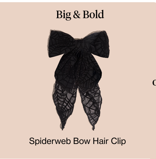 Spiderweb Bow Hair Clip