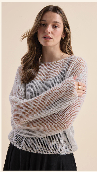 Aubrie Knit Detail Sweater