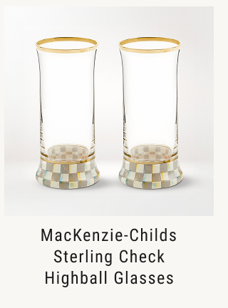 MacKenzie-Childs Sterling Check Highball Glasses