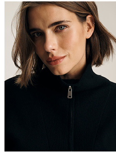 Women's Half Zip Waffle Sweater Black