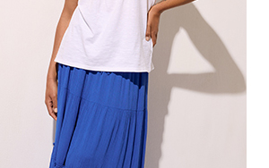 M&Co Blue Crinkle Maxi Skirt