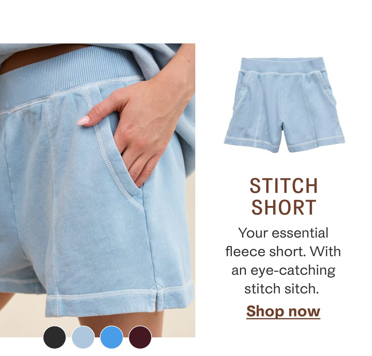 Stitch Short | Your essential fleece short. With an eye-catching stitch sitch.  Shop now 
