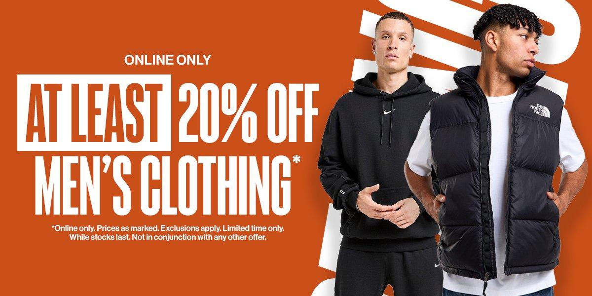 At Least 20% Off Men's Clothing