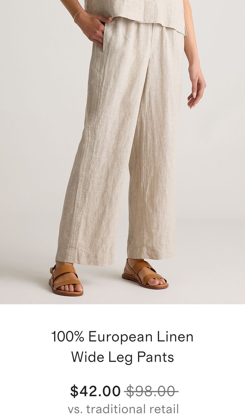 100% European Linen Wide Leg Pants