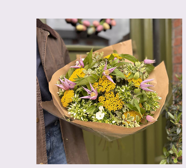 Lavender, Yellow And White Hand Tied Bouquet