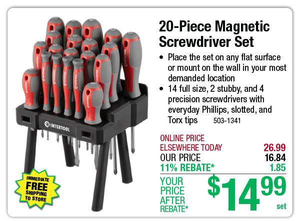 20-Piece Magnetic Screwdriver Set - ONLY $14.99 After Rebate*!