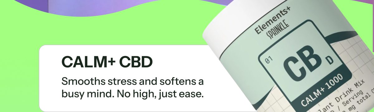Calm+ CBD drink mix, promotes relaxation without high effects.