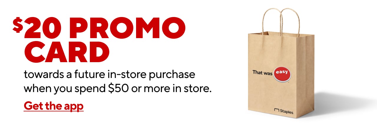 Spend $50 or more, receive a $20 promo card toward a future purchase. (in-store only, max 1 redemption per week)