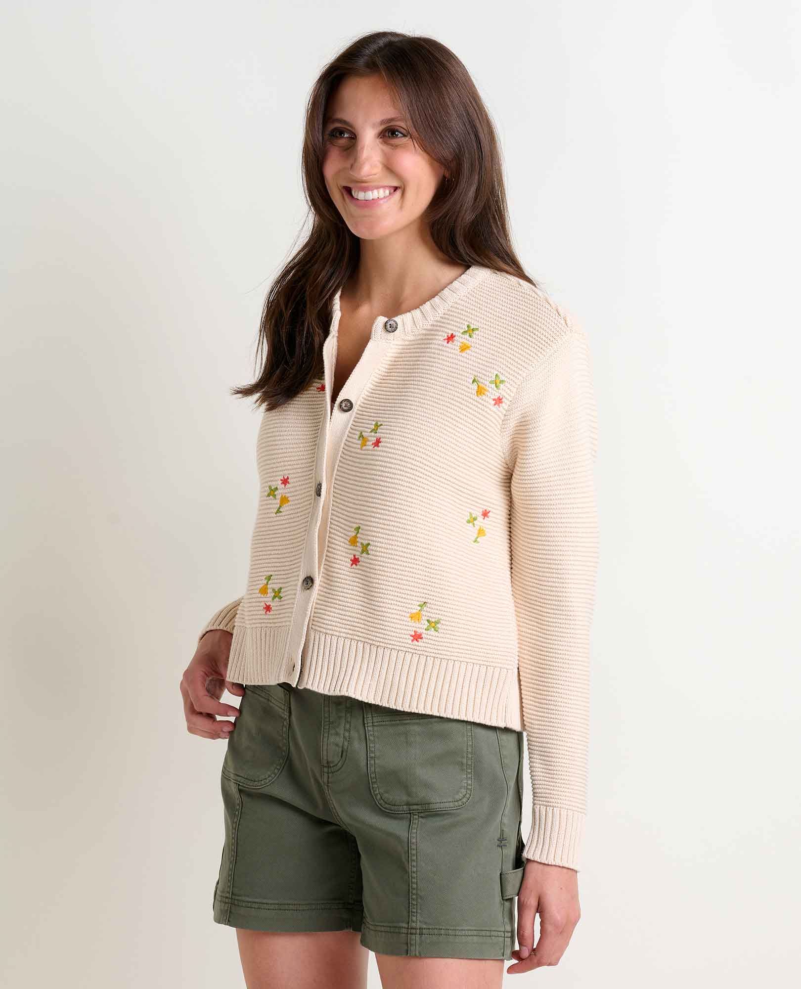 Image of Bianca Crew Cardigan Embroidered