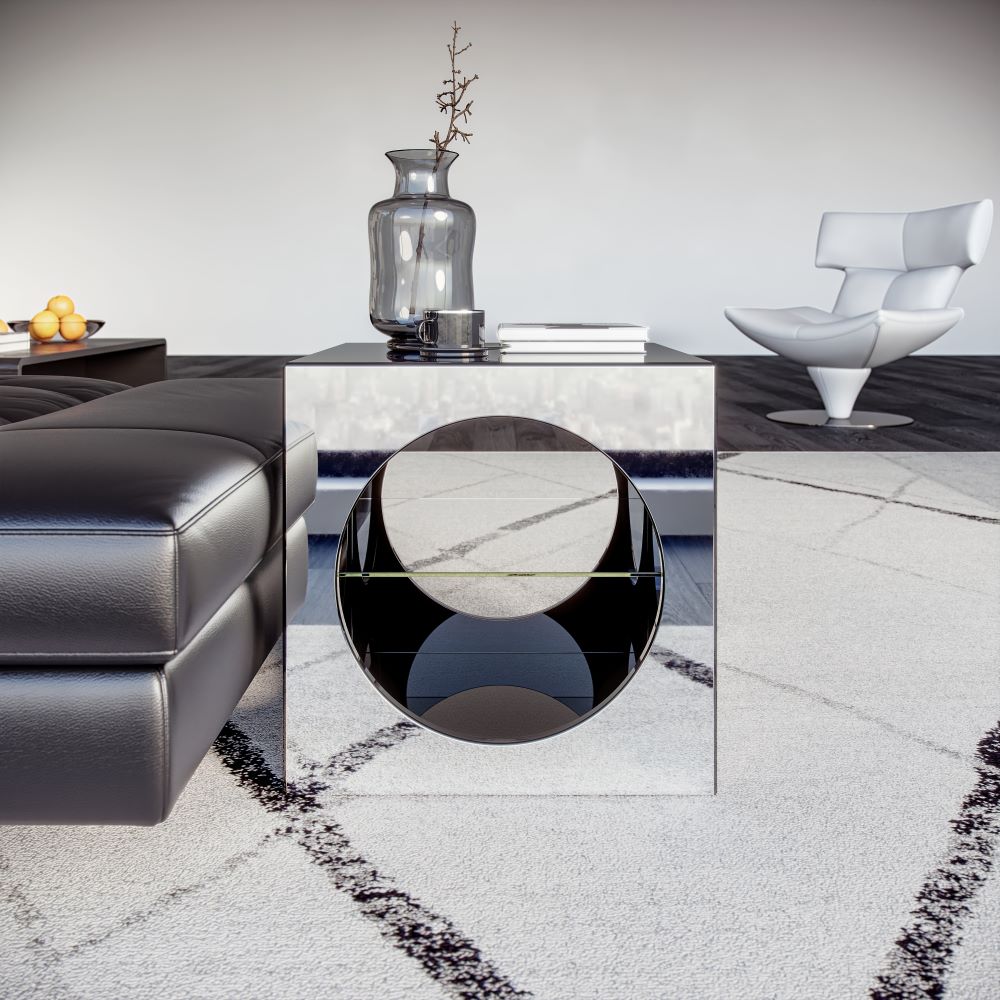 Kube Mirrored Side Table