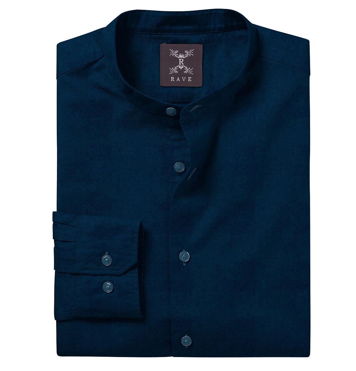 Image of Wrinkle-Resistant - Band Collar - Long Sleeve - Ocean Teal