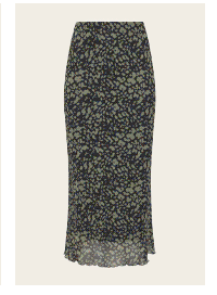 M&Co Khaki Green Abstract Print Mesh Maxi Skirt