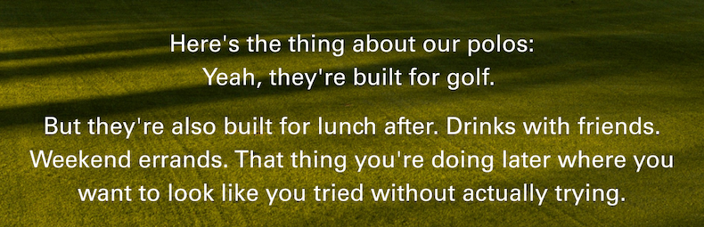 Yeah, they're built for golf.   But they're also built for lunch after. 