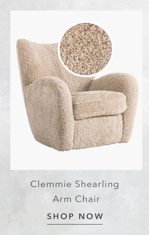 Clemmie Modern Classic Beige Shearling Arm Chair