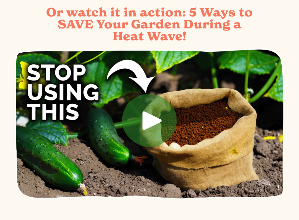 Or watch it in action: 5 Ways to SAVE Your Garden During a Heat Wave!