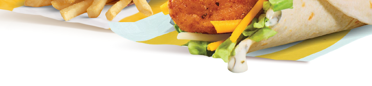 A Snack Wrap meal comes with medium fries and drink, like a Lemonade. Lemonade is subject to an additional charge.