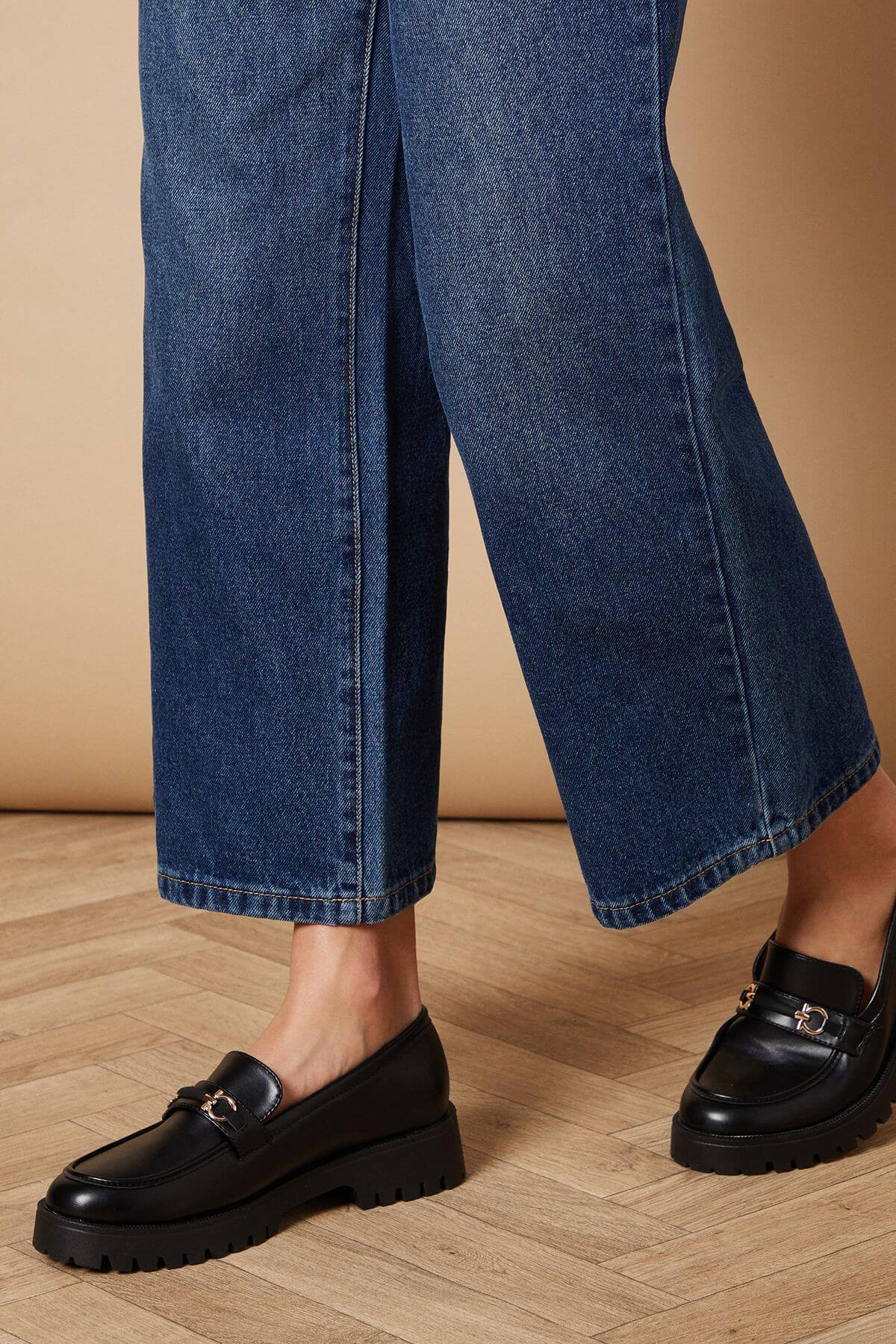 Zerrith Faux Leather Snaffle Detail Chunky Loafers
