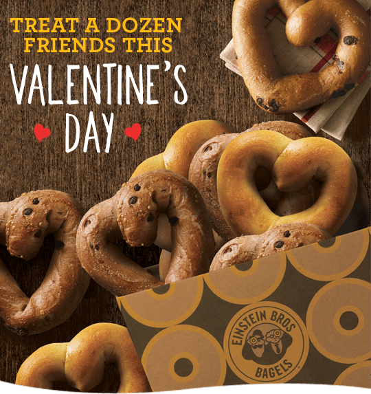 Coca-Cola Fountain Cup Treat a dozen friends this Valentine's Day. Heart bagel.