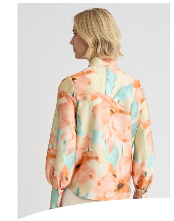 Floral Printed Crepe de Chine Blouse