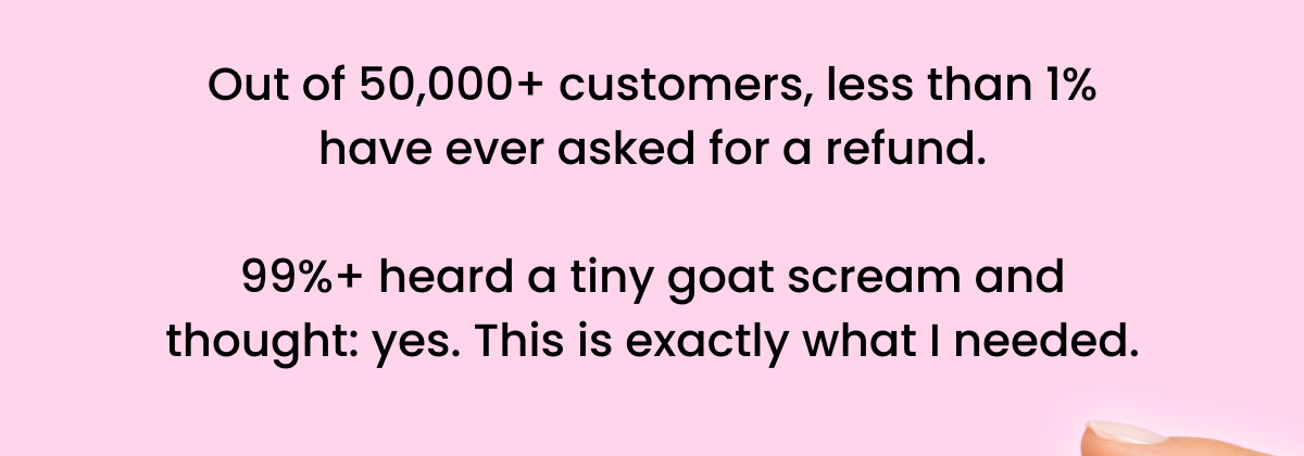 Out of 50,000+ customers, less than 1% have ever asked for a refund.