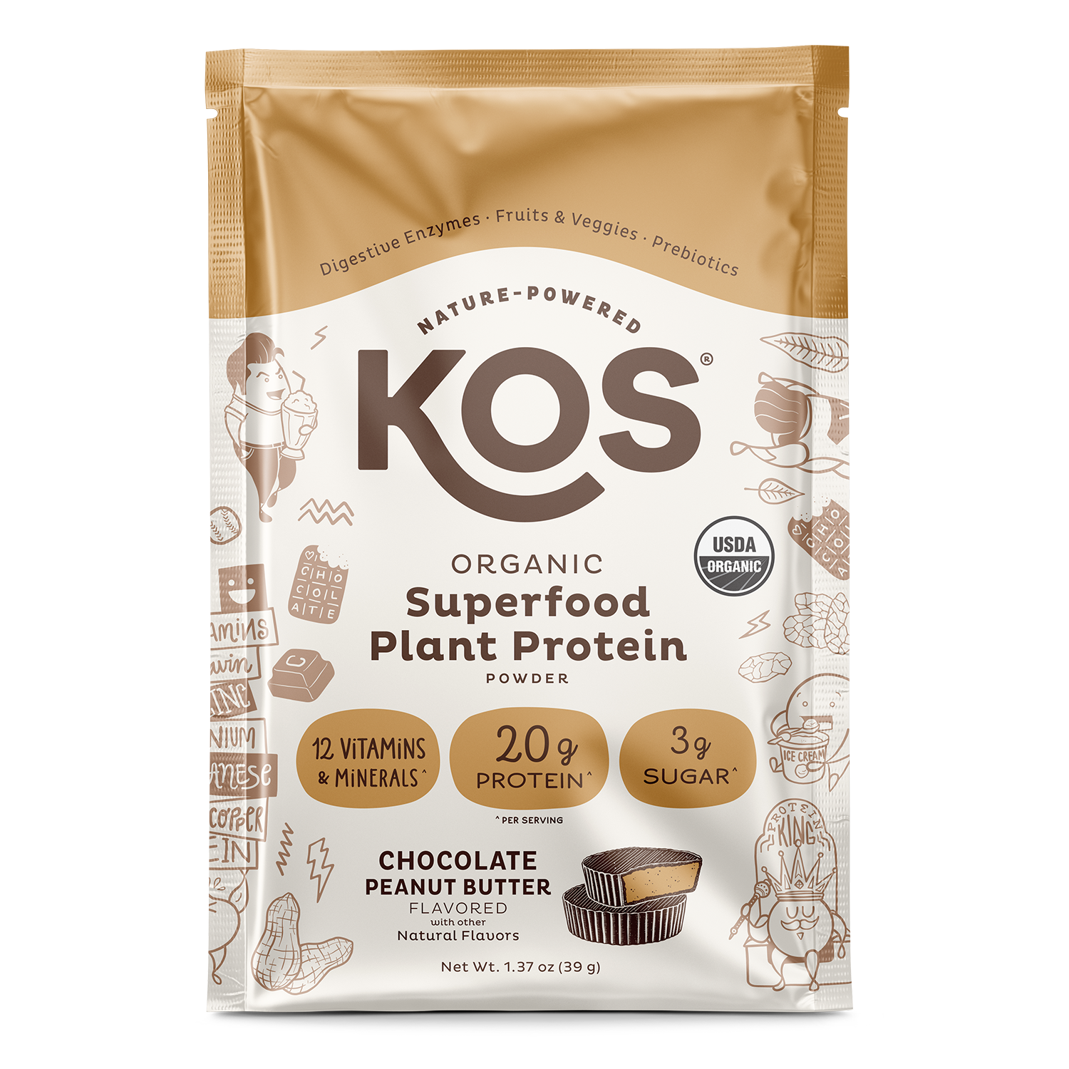 Image of Organic Plant Protein, Chocolate Peanut Butter, Single Serving
