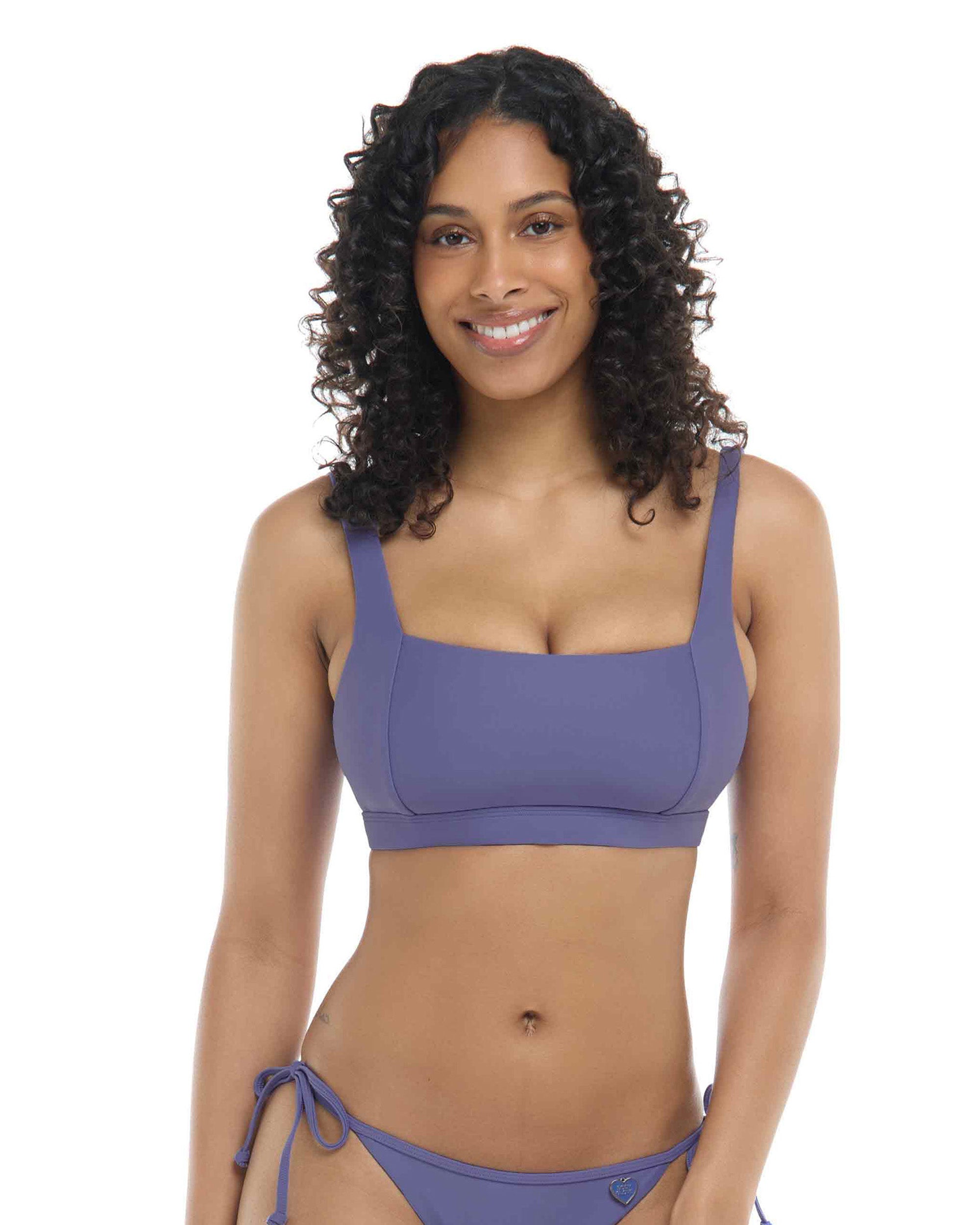 Image of Smoothies Edi Square Neck D-F Cup Bikini Top - Iris