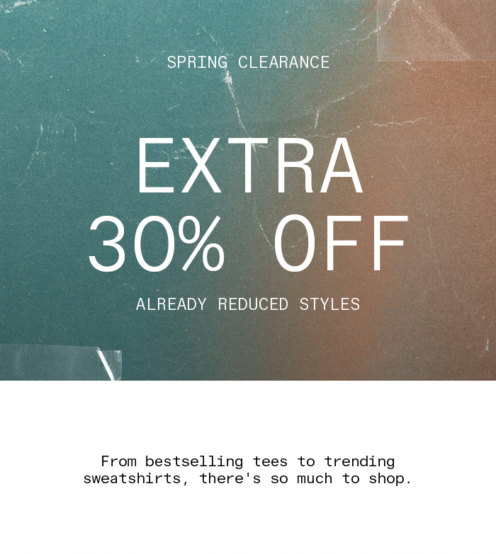Long Weekend Sale: Celebrate the weekend with Extra 20% off everything.