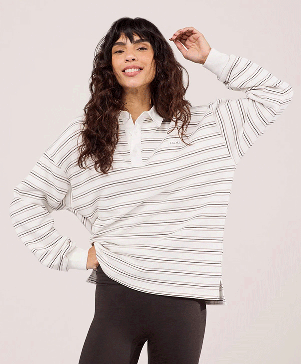 POLO TOP STONE STRIPE