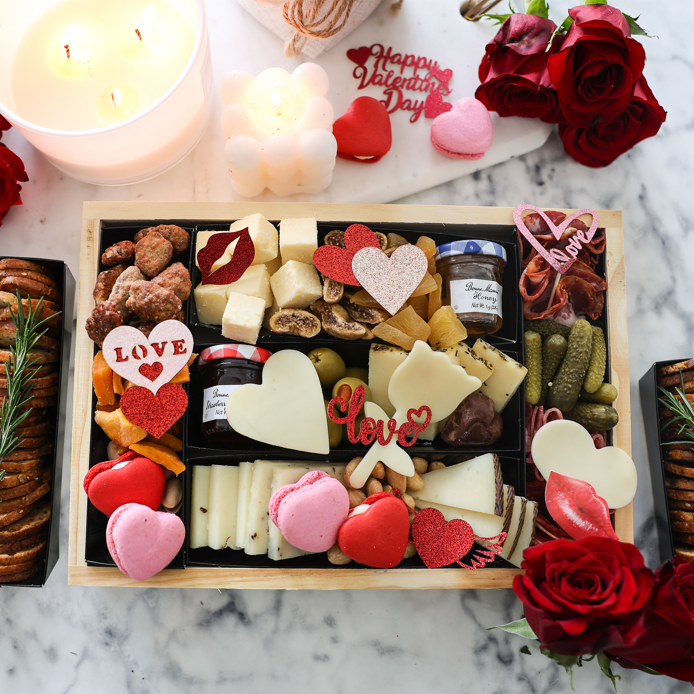 Luxe Bites Classic Valentines Day Charcuterie Board, 38.8 oz Total