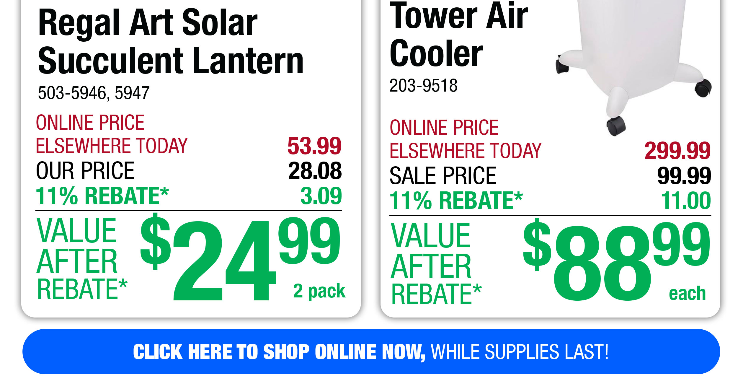 Honeywell® Portable Evaporative Tower Air Cooler - ONLY $88.99 After Rebate*!