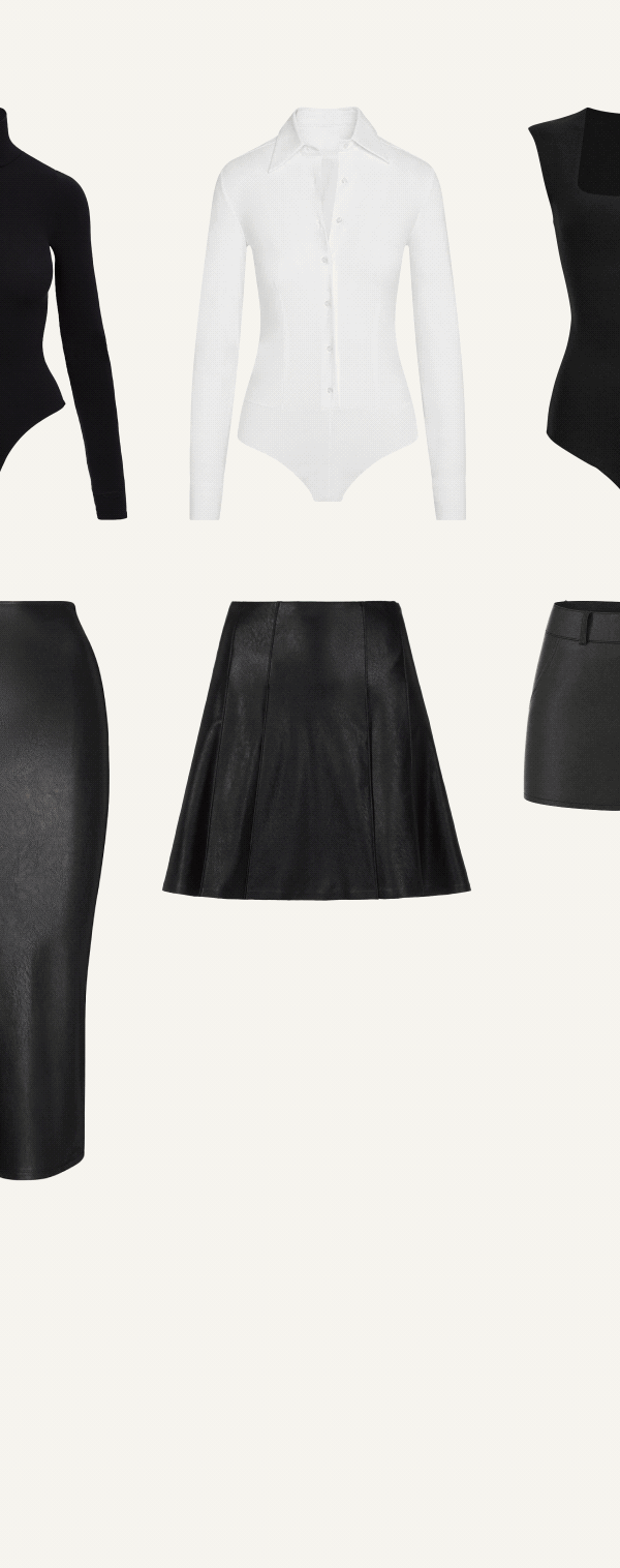 FRESH SHAPES & HOW TO STYLE THEM | From pleated skirts to tailored shorts, discover new ways to wear our signature faux leather.