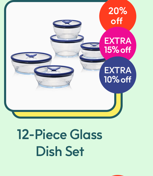 12-Piece Glass Dish Set