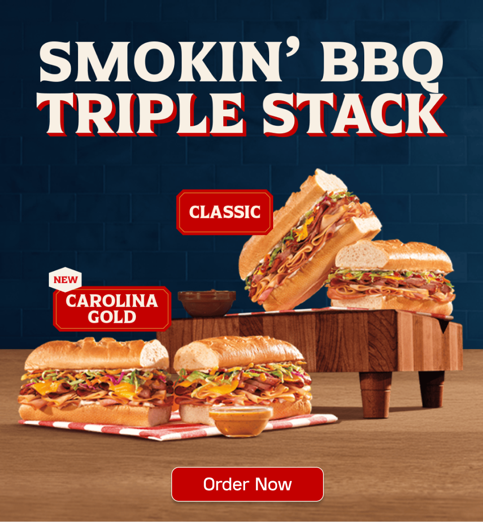 Smokin' BBQ Triple Stack. Order Now.