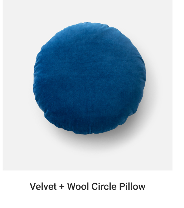Velvet + Wool Circle Pillow 