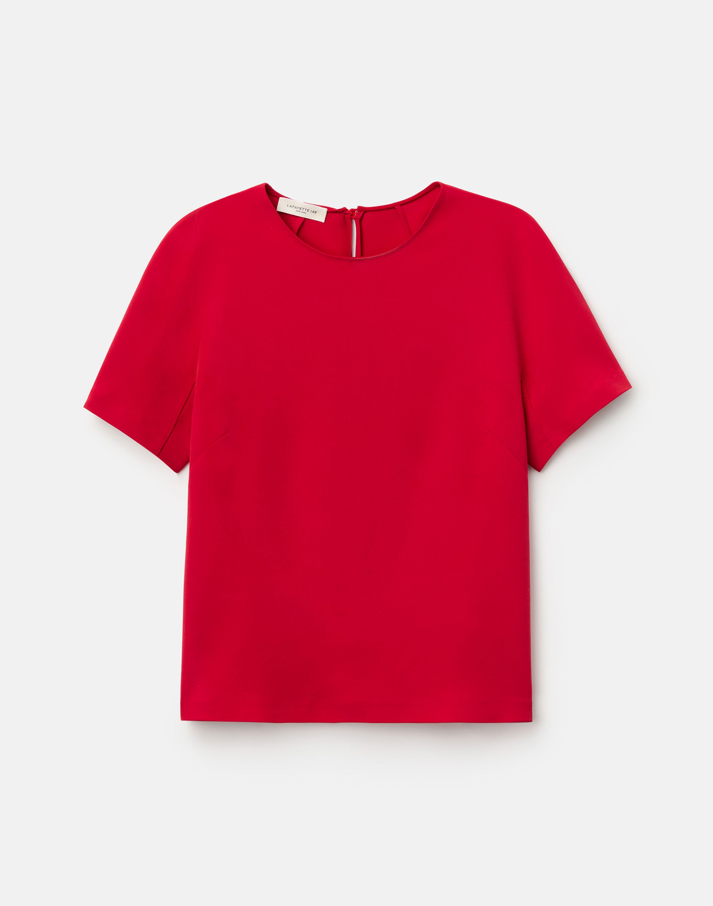 Image of Viscose-Silk Cady Short Sleeve Blouse