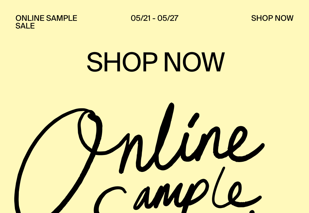 Shop Online Sample Sale