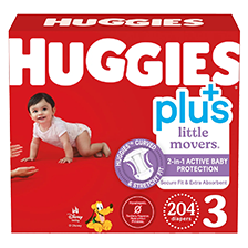 Huggies Plus Diapers, Sizes Newborn, 1-2 and 3-7
