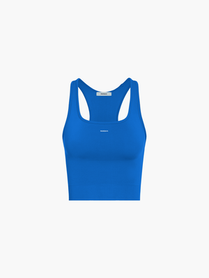 Plant-Stretch Compressive Ribbed Tank Top—Gaia Blue