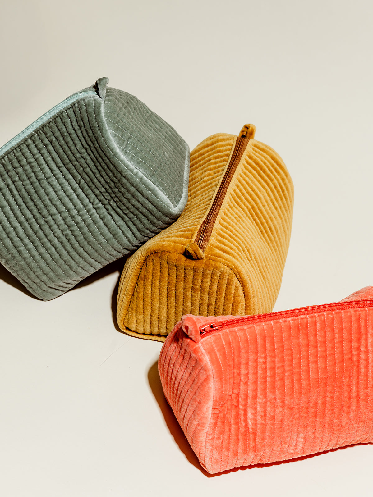 Image of Velvet Quilted Cosmetic Bag