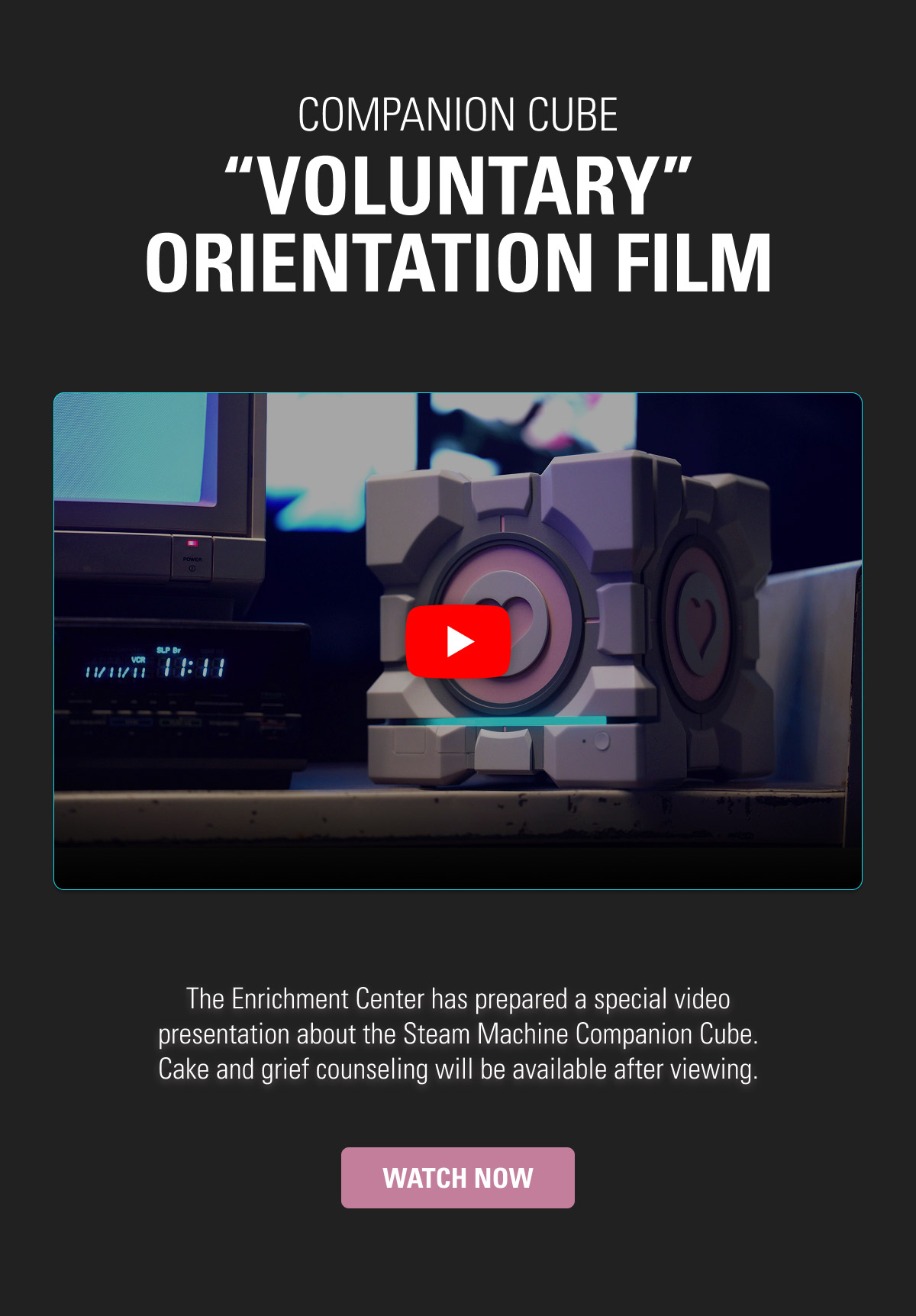 Watch the "voluntary" orientation film