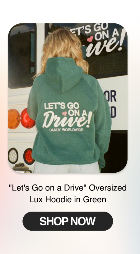 "Let's Go on a Drive" Oversized Lux Hoodie in Green