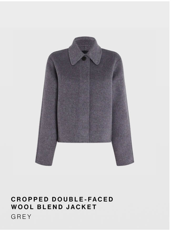 Cropped Double-Faced Wool Blend Jacket 